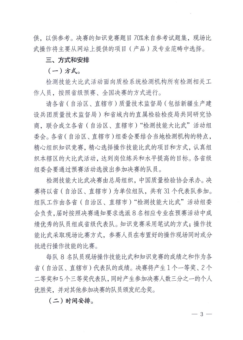 國(guó)家質(zhì)量監(jiān)督檢驗(yàn)檢疫總局《關(guān)于印發(fā)<全國(guó)質(zhì)檢系統(tǒng)檢測(cè)技能大比武活動(dòng)工作方案>的通知》